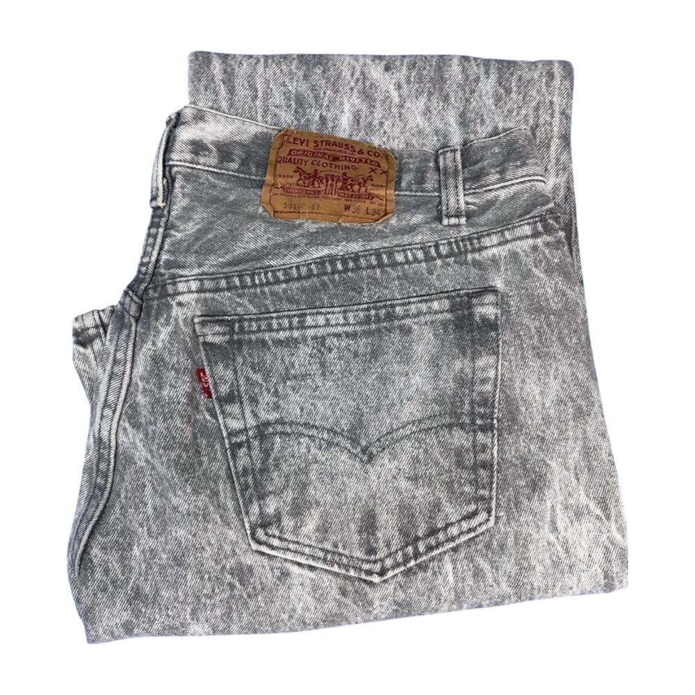 Levi's Men's 501 36x34 Acid Washed Jeans, Vintage 1980’s - Picture 2 of 6